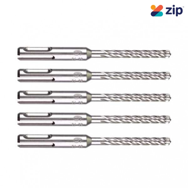 Milwaukee 4932479672 - 5 Pack 6.5 x 115mm 4 Cut SDS Plus Drill Bit Set Masonry - SDS