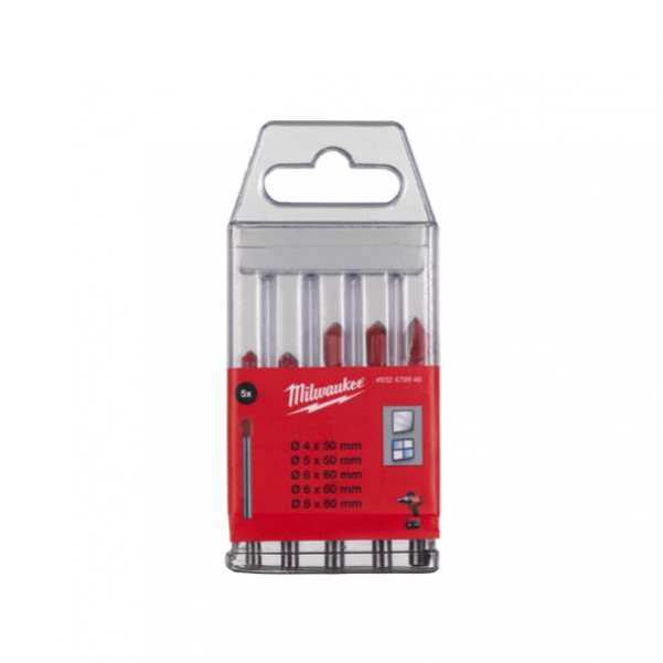 Milwaukee 4932479948 - 5 pack Glass & Tile Drill Bit Set Drill/Driver Bit Sets
