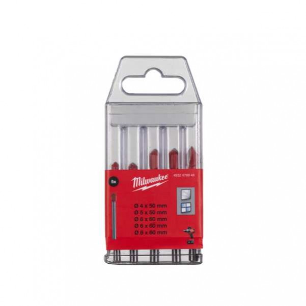 Milwaukee 4932479948 - 5 pack Glass & Tile Drill Bit Set