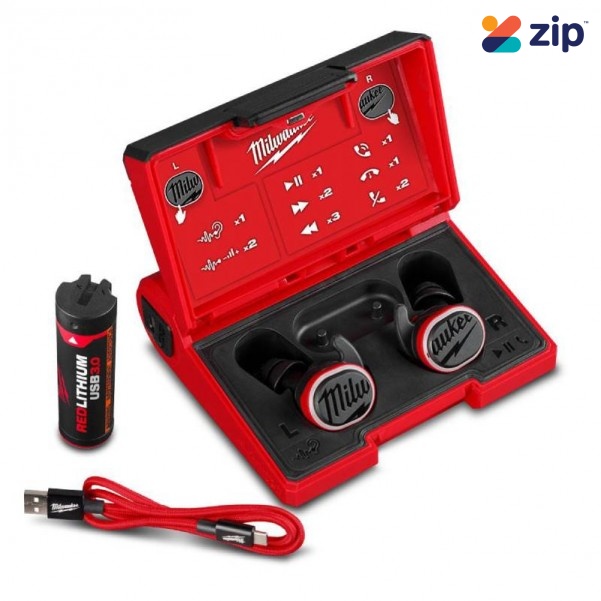 Milwaukee L4RLEPB301 - 4V 3.0Ah REDLITHIUM USB Rechargeable Bluetooth Headphones Kit Milwaukee Accessories