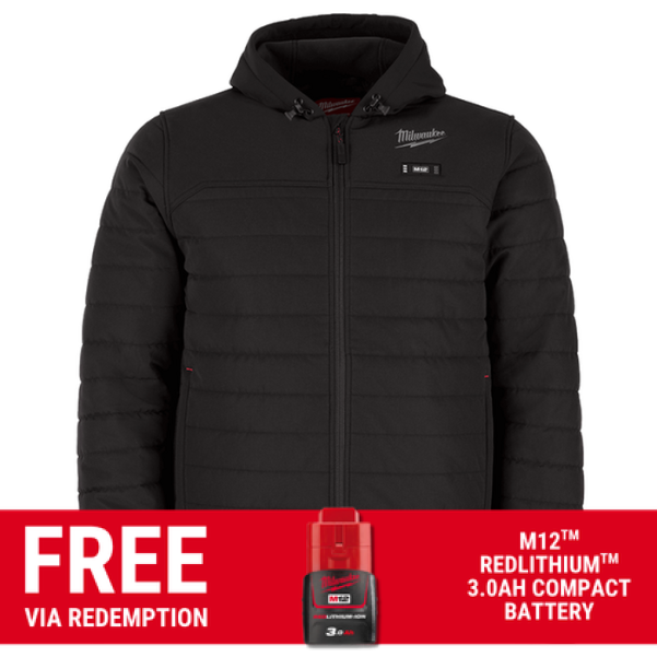 Milwaukee M12AHJBLK0 - 12V Li-ion Cordless M12 AXIS Black Heated Jacket Skin - S-M-L-XL-XXL Milwaukee M12AHJBLK0 - 12V Li-ion Cordless M12 AXIS Black Heated Jacket Skin - S-M-L-XL-XXL