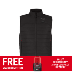 Milwaukee M12AHVBLK0 - 12V Li-ion Cordless M12 AXIS Black Heated Vest Skin - S-M-L-XL-XXL