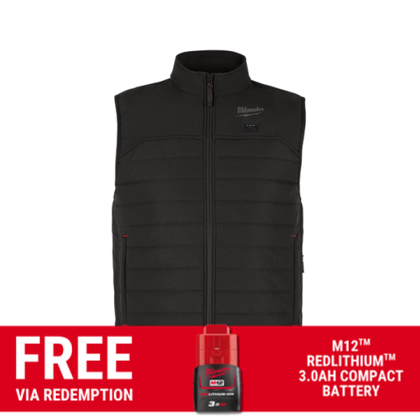 Milwaukee M12AHVBLK0 - 12V Li-ion Cordless M12 AXIS Black Heated Vest Skin - S-M-L-XL-XXL Milwaukee M12AHVBLK0 - 12V Li-ion Cordless M12 AXIS Black Heated Vest Skin - S-M-L-XL-XXL
