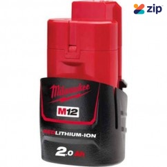 Milwaukee M12B2 - 12v 2.0Ah Red Lithium Battery Batteries & Chargers