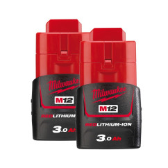 Milwaukee M12B32 - 12V 3.0Ah Li-ion Cordless REDLITHIUM Battery Twin Pack