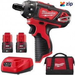 Milwaukee M12BD-152B - 12V 2.0AH LI-ION 1/4" Hex Chuck Drill Driver Kit