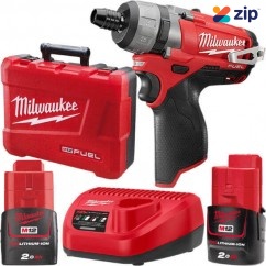 Milwaukee M12CD-202C - 12V 1/4" Hex Brushless Drill Driver Kit