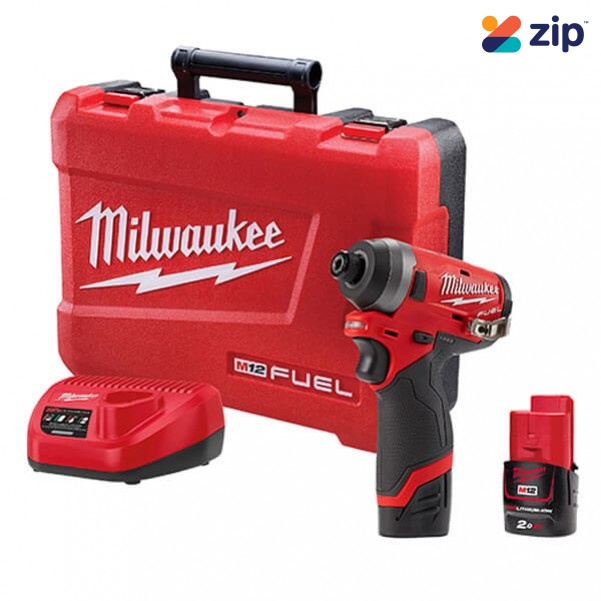 Milwaukee M12FID-202C - 12V 2.0Ah Fuel 1/4” Hex Impact Driver Kit Cordless Drills - Impact