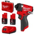 Milwaukee M12FID2202C - 12v 2 x 2.0Ah Cordless Brushless FUEL 1/4" Hex Impact Driver Kit