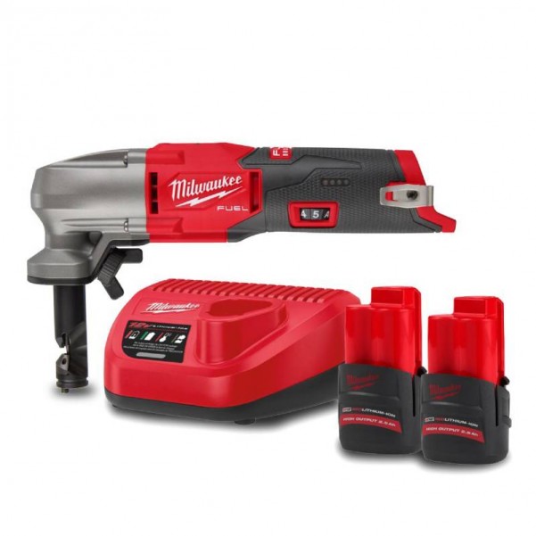 Milwaukee M12FNB16202 - 12V 2.5Ah Li-ion Cordless Brushless Fuel 16 Gauge Nibbler Combo Kit