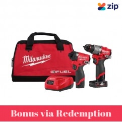 Milwaukee M12FPP2A2422B - 12V 4.0Ah Cordless Brushless M12 Fuel 2A2 2 Piece Power Kit