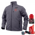 Milwaukee M12HJGREY9-0XL - 12V Cordless Grey Heated Jacket Skin - Extra Large Size Jackets