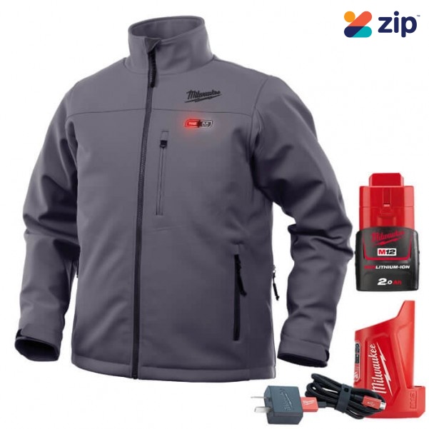Milwaukee M12HJGREY9-0XL - 12V Cordless Grey Heated Jacket Skin - Extra Large Size Jackets
