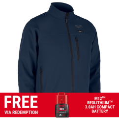 Milwaukee M12THJ2BLU0 - 12V Li-ion Cordless TOUGHSHELL Blue Heated Jacket Skin - S-M-L-XL-XXL