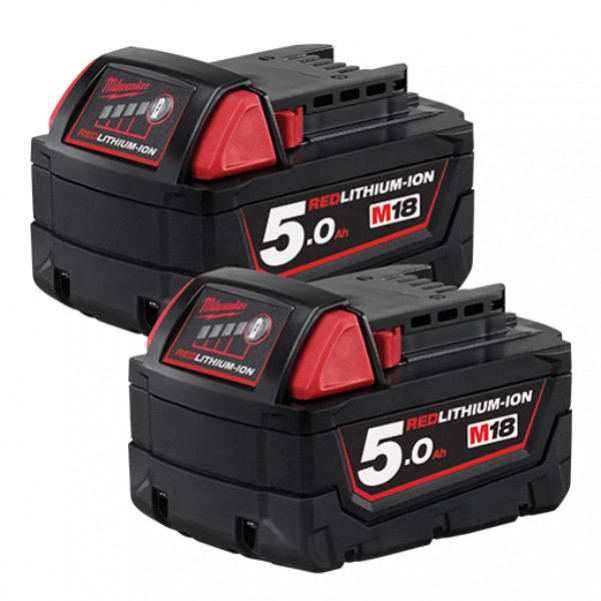 Milwaukee M18B52 - 18V 5.0Ah REDLITHIUM-ION Extended Capacity Dual Battery Pack Batteries & Chargers