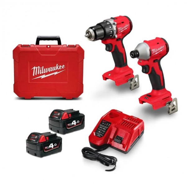 Milwaukee M18BLPP2D3402C - 18V 4.0Ah Li-ion Cordless Brushless 2pce Combo Kit