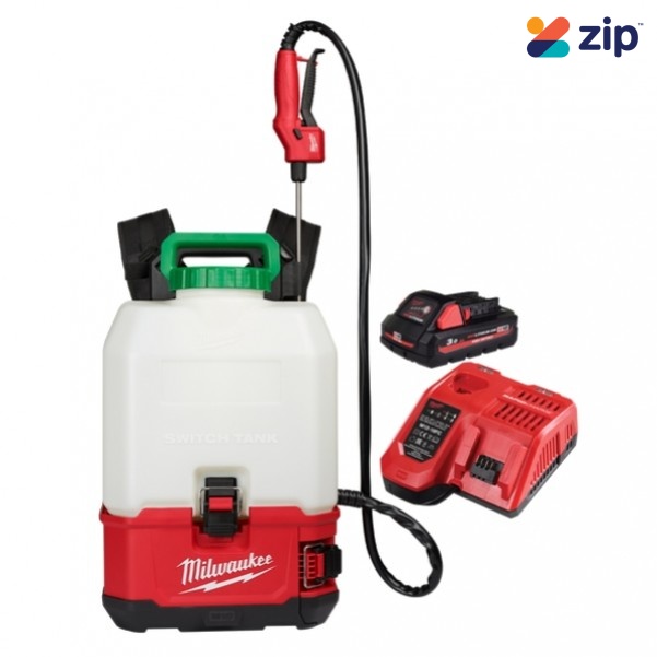 Milwaukee M18BPFPCSA301 - 18V 15L Cordless Switch Tank Backpack Chemical Sprayer /w Powered Base Kit