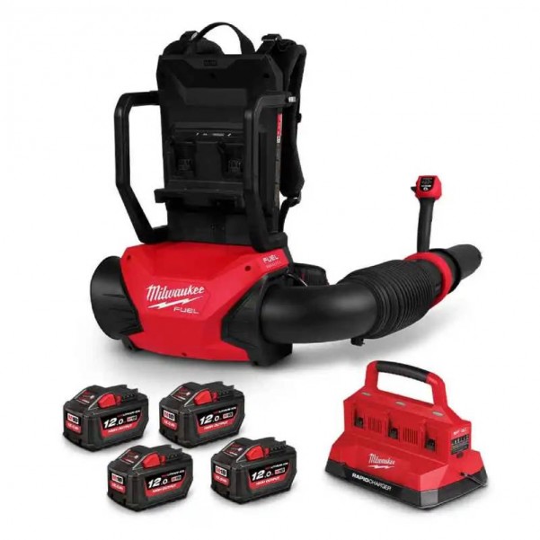 Milwaukee M18F2BPBL124 - M18 FUEL 12.0Ah Dual Battery Backpack Blower Kit 
