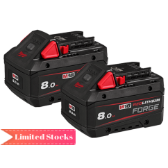 Milwaukee M18FB82 - 18V Redlithium FORGE 8.0Ah Battery Twin Pack