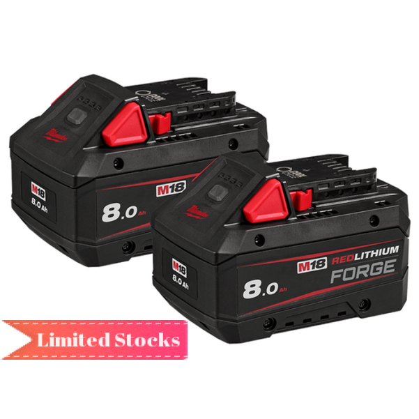 Milwaukee M18FB82 - 18V Redlithium FORGE 8.0Ah Battery Twin Pack