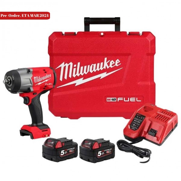 Milwaukee M18FHIW2F12502C - 18V 5.0Ah Cordless Fuel 1/2" Drive High Torque Impact Wrench with Friction Ring Kit