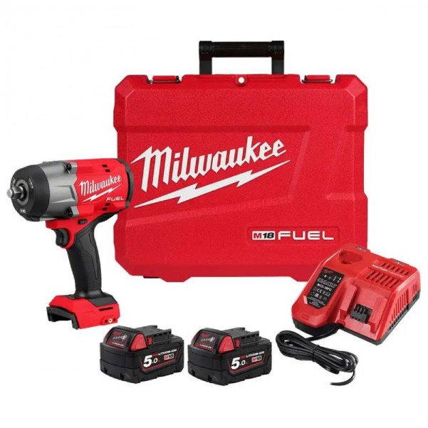 Milwaukee M18FHIW2F12502C - 18V 5.0Ah Cordless Fuel 1/2" Drive High Torque Impact Wrench with Friction Ring Kit