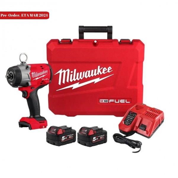 Milwaukee M18FHIW2P12502C - 18V 5.0Ah Cordless Fuel 1/2" Drive High Torque Impact Wrench with Pin Detent Kit