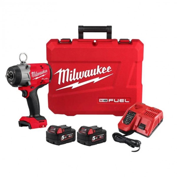 Milwaukee M18FHIW2P12502C - 18V 5.0Ah Cordless Fuel 1/2" Drive High Torque Impact Wrench with Pin Detent Kit