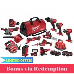 Milwaukee M18FPP13B4564B - 18V FUEL 5.0Ah/6.0Ah Li-ion Cordless 13pce Combo Kit 13B4