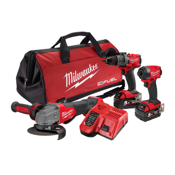 Milwaukee M18FPP3A3502B 18V Cordless Brushless 3 Piece Combo Kit 3A3