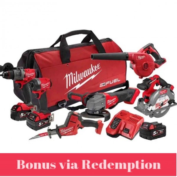 Milwaukee M18FPP6A4503B - 18V 5.0Ah Li-ion Cordless Brushless 6pce Combo Kit Combo Kits 18v