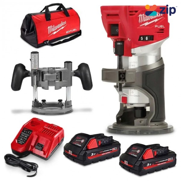 Milwaukee M18FTR302B - 18V 3.0Ah Li-ion Cordless Fuel Laminate Trimmer Combo Kit