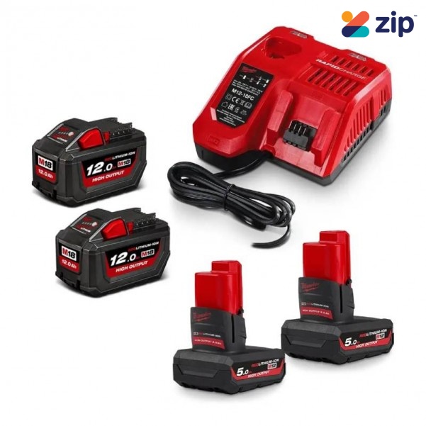 Milwaukee M18HOSP1254B​ - 12V/18V 5.0Ah/12.0Ah Li-ion Cordless Battery and Charger Pack