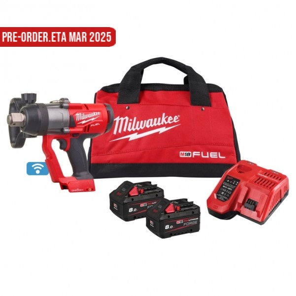 Milwaukee M18ONEHIWF1802FB - 18V 8.0Ah FUEL™ 1" High Torque Impact Wrench w/ ONE-KEY™ Kit Impact Wrenches