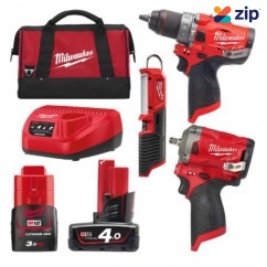 Milwaukee M12FPP3P-432B - 12V Fuel Cordless Brushless 3 Piece Combo Kit 3P