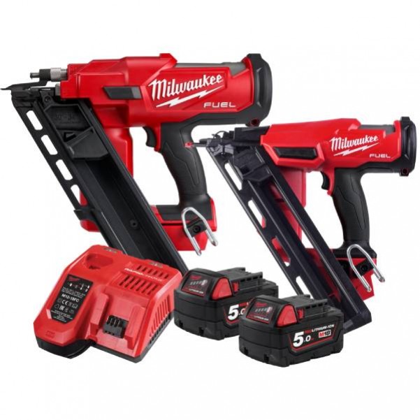 Milwaukee M18FPP2FN-502B - 18V 5.0Ah M18 FUEL Framing/Finish Nailer Kit