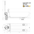 Mitaco MPTS25L - 2500kg 680mm Wide Scale Pallet Jack
