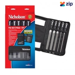 Nicholson NFS510 - 250mm 5Pce File Set With Zip Case Tool Kit