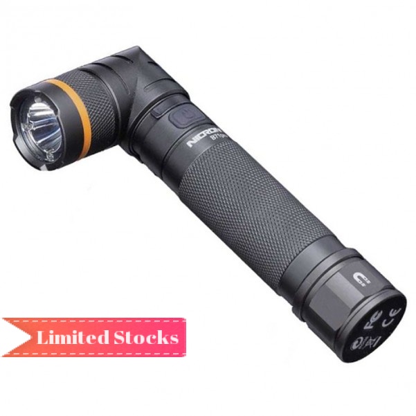 Nicron B75 - 1000LM With UV Light Rechargeable Twist Flashlight Torch with Replaceable Batteries