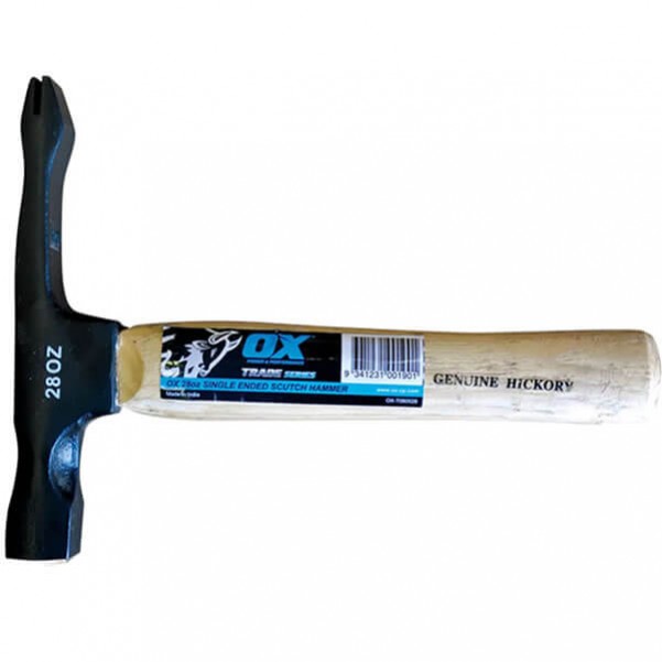 OX-Tools OX-P080528 - Professional 28oz Single Ended Scutch Hammer-wooden Handle Concrete Hand Tools
