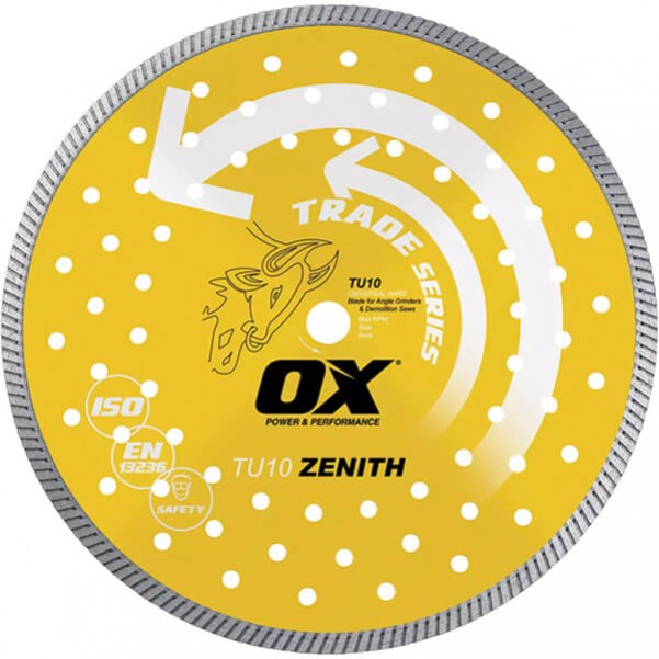 OX-Tools OX-TU10-6 - 6" 10mm Universal/Hard Trade Turbo Diamond Blade 