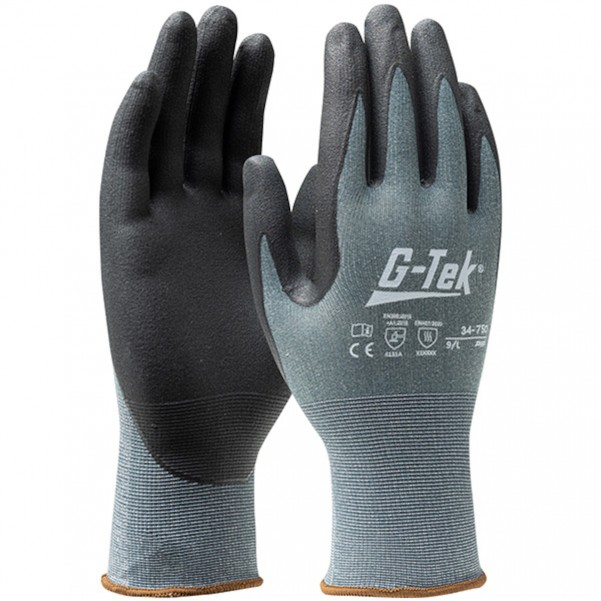 Pip 34-750 G-Tek Seamless Knit X-Treme™ Glove with Nitrile Foam Coated on Palm & Fingers - Dark Green