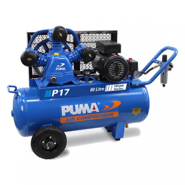 Puma P17 Single Phase 240V 17cfm 400Lpm 60L Tank Air Compressor