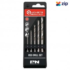 P&N 107B8SET5 - 5 Piece 1/4" Hex Shank Quickbit HSS Drill Bit Set