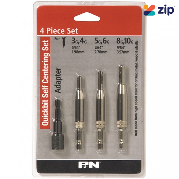 P&N 1714000 - 4 Piece Self Centering Drill Bit Set