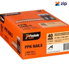 Paslode B60040 - 1600 Pack 40 x3.75mm Mech. Galv. Smooth R Head Impulse Nails Suits to B60001