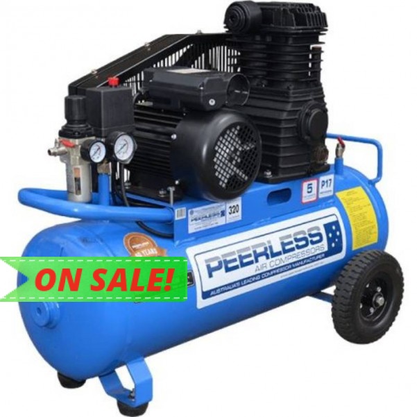 Peerless P17 - Portable Single Phase Belt Drive Air Compressor Single Phase Air Compressors