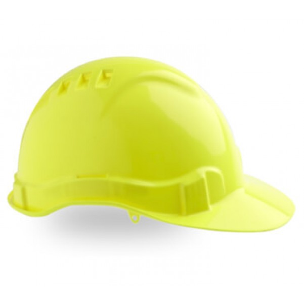 ProChoice HHV6 - Yellow Vented Pin Lock Harness Safety Hard Hat  Head, Eye & Ear protection