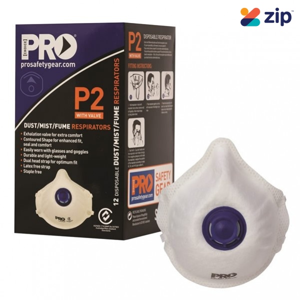 Prochoice PC321 - Safety Gear Dust Masks P2+Valve Box of 12