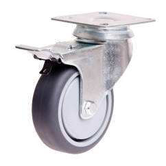 Richmond S3710B - 75mm Castor Swivel with Brake Institutional Rubber Wheel 50kg Capacity